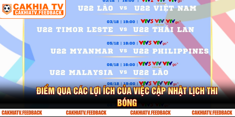 Điểm qua các lợi ích của việc cập nhật lịch thi bóng Cà Khịa TV